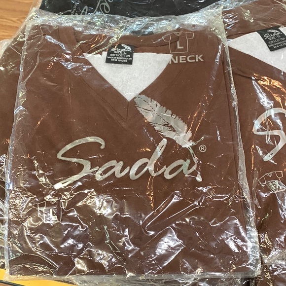 SADA Brown V-Neck short sleeve shirt L-4x - Picture 1 of 2